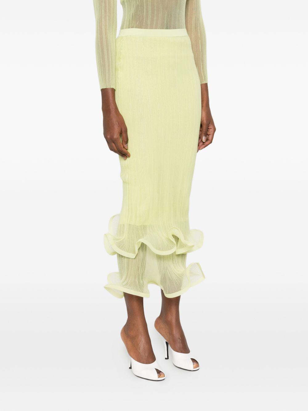 Kelso Sheer Plissé Skirt 1263016K CELADON SIMKHAI