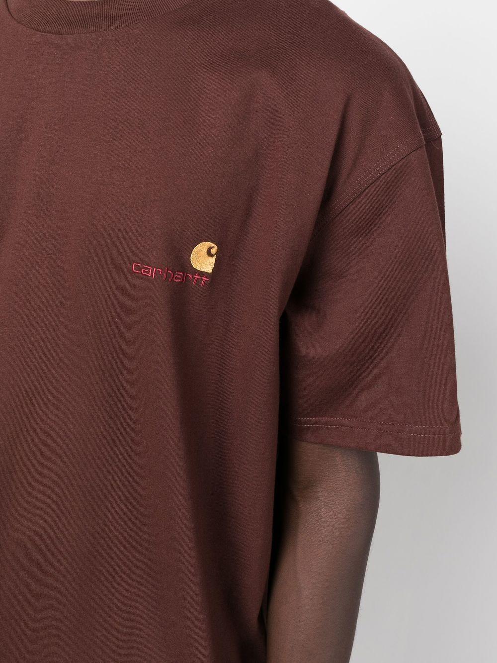 T-Shirt American Script In Cotone I029956 2LWXX SIENNA CARHARTT WIP