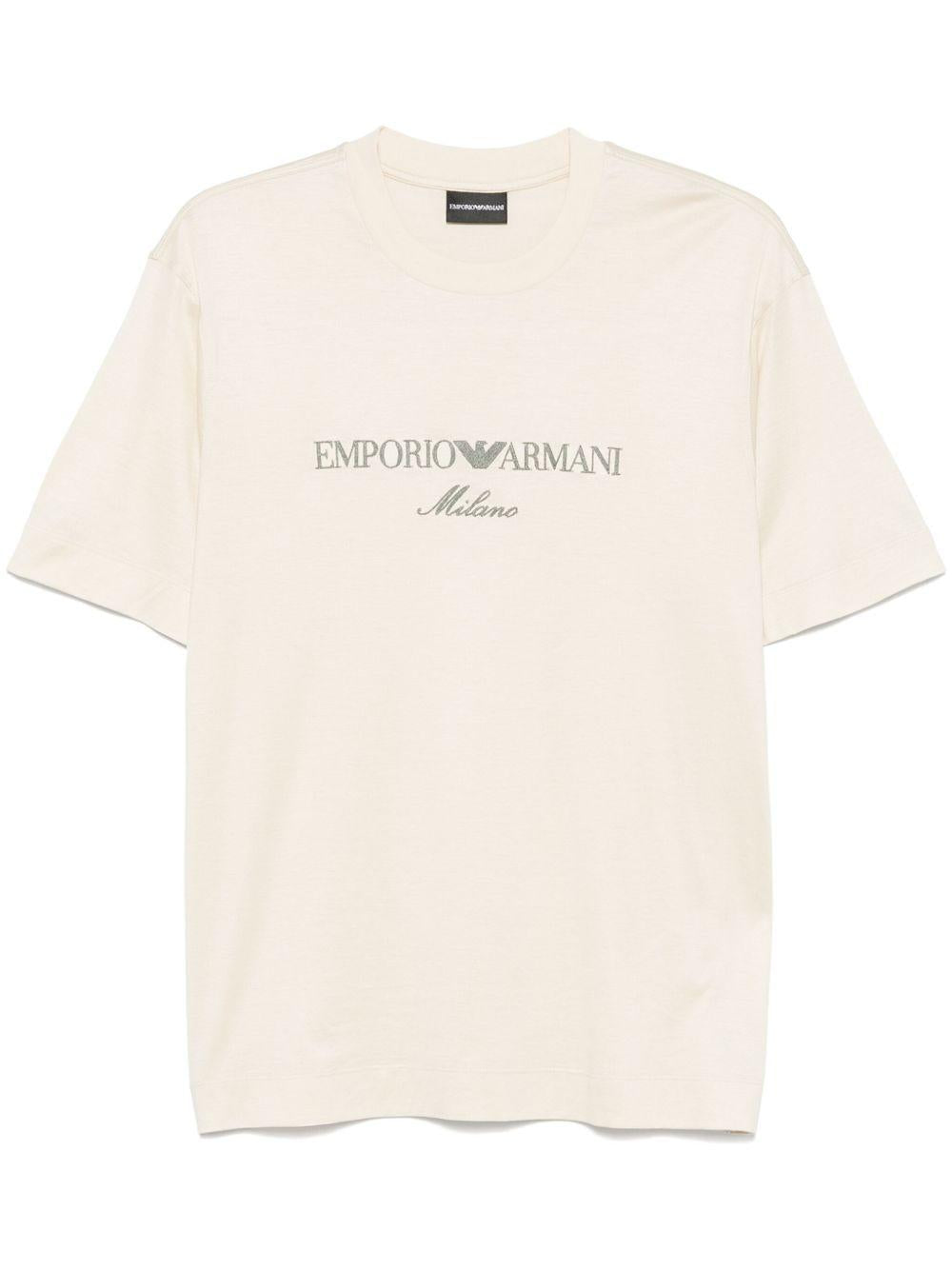 T-shirt con logo ricamato EM001033AF10017 M1052 EMPORIO ARMANI