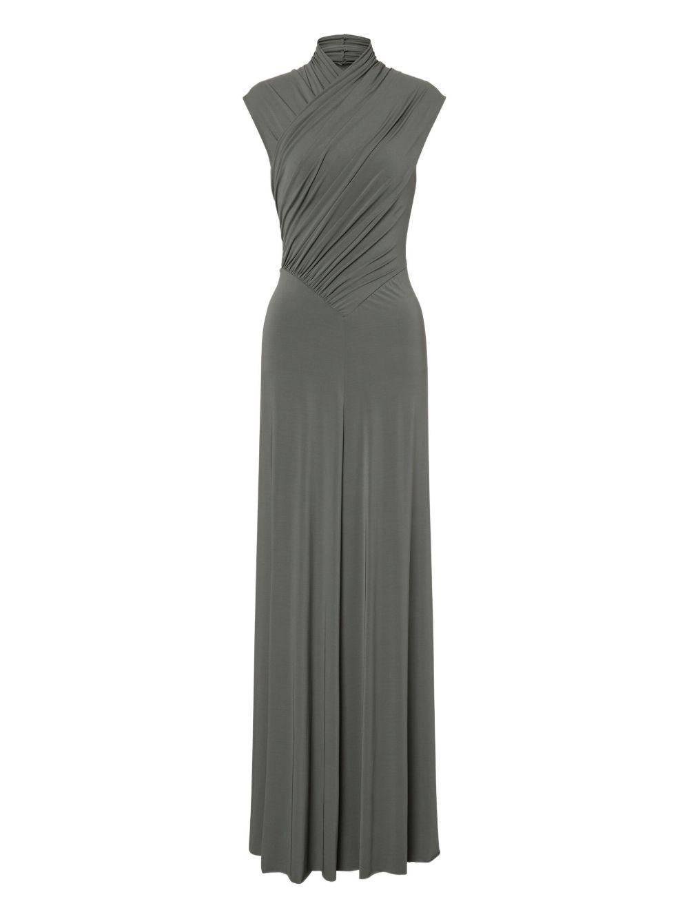 Abito lungo aderente 252U04426624 0499 GRIGIO ALBERTA FERRETTI
