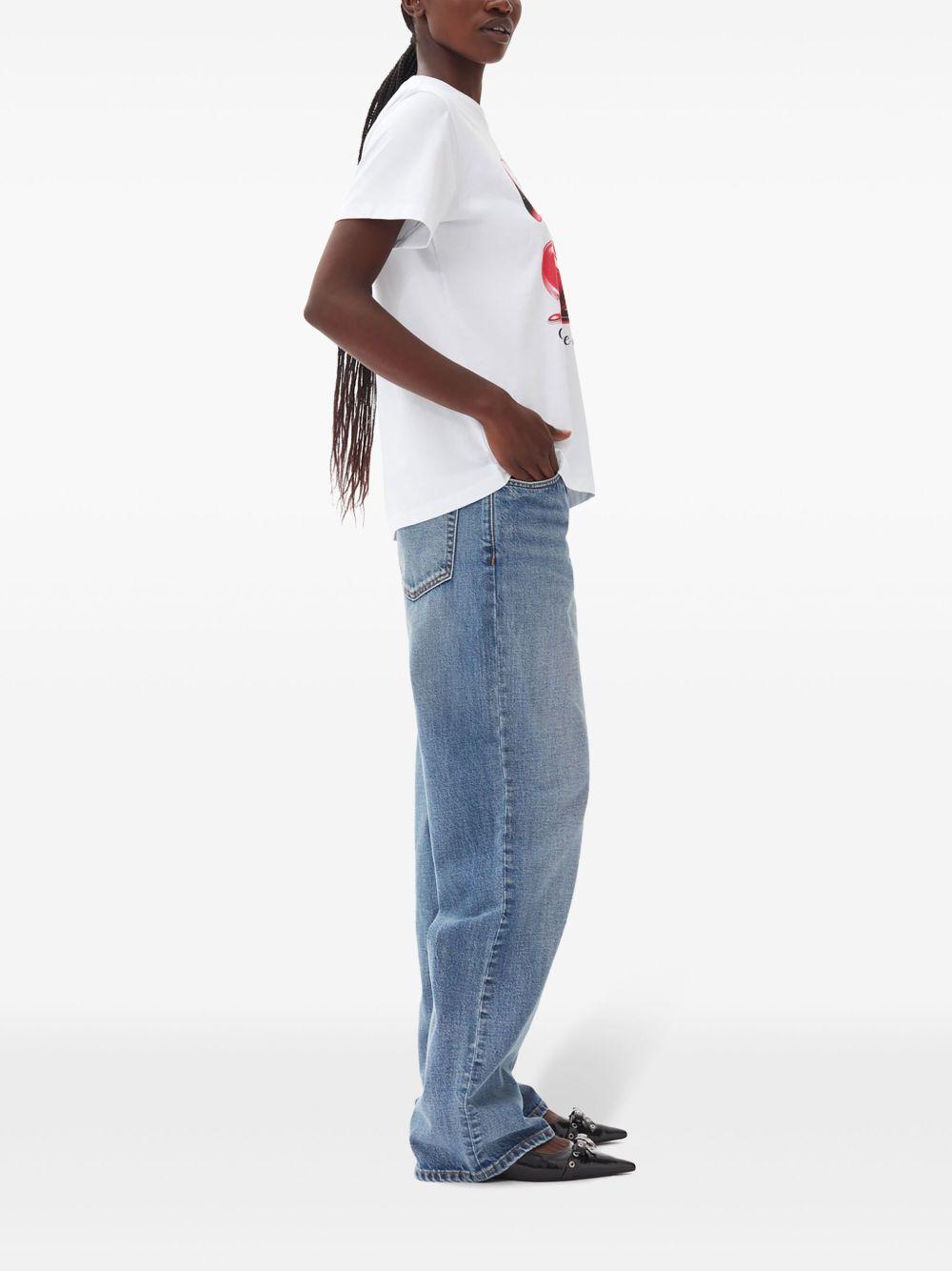 White Basic Jersey Cherry Relaxed T-shirt T4004 151 BRIGHT WHITE GANNI