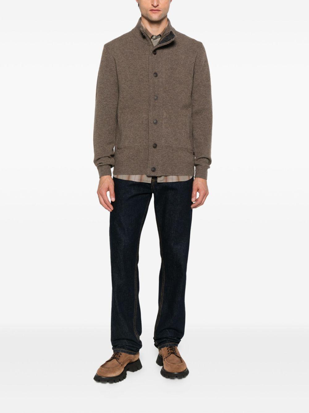 Maglione con zip Patch MKN0731MKN ST52 DARK STONE BARBOUR