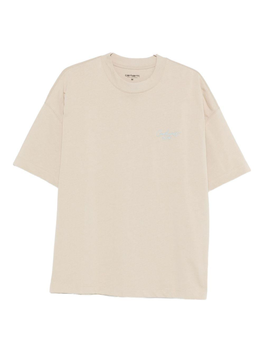T-shirt S/S Signature Script I033828 38QXX FLEUR DE SEL CARHARTT WIP