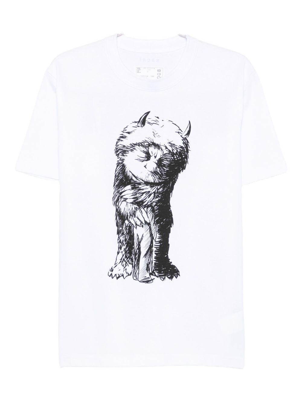 'Where The Wild Things Are' T-shirt 2501008S 101 WHITE SACAI