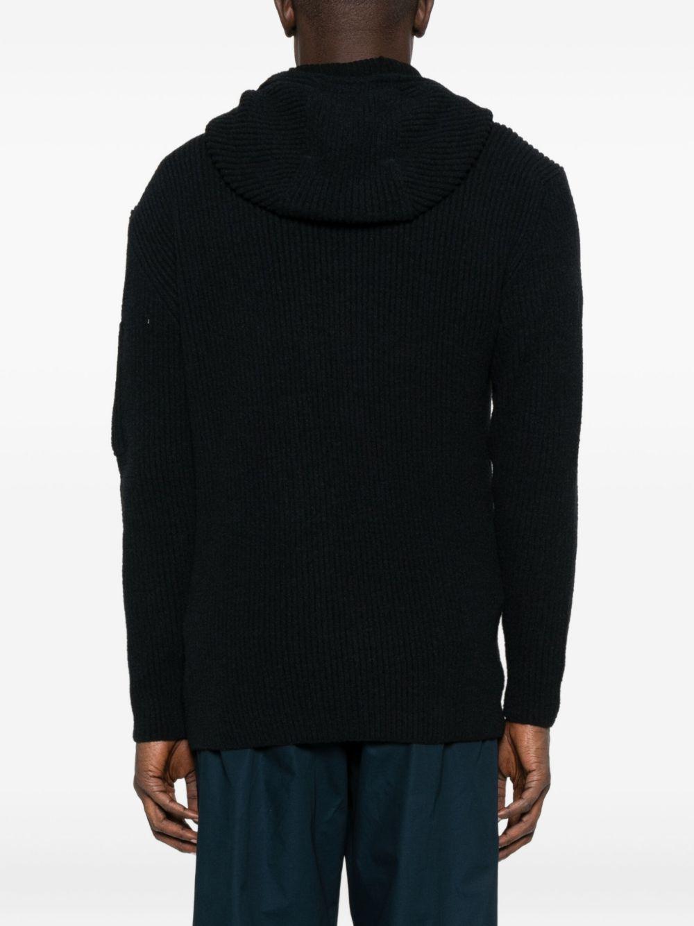 Fleece Knit Hooded Sweater 19CMKN258A006170A 999 BLACK CP COMPANY