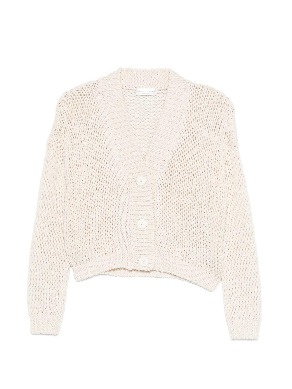 Cardigan boxy 261FXA41010 02 ECRU ROBERTO COLLINA
