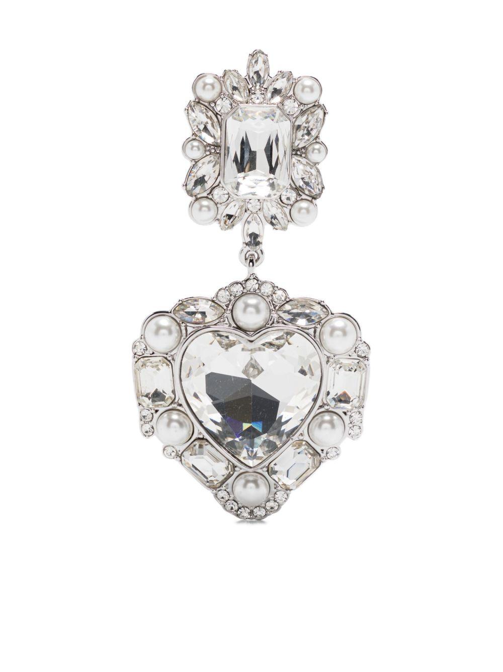 Orecchini Pendenti Cuore con Cristalli e Perle<BR/> PF25600ESL SILVER SELF-PORTRAIT