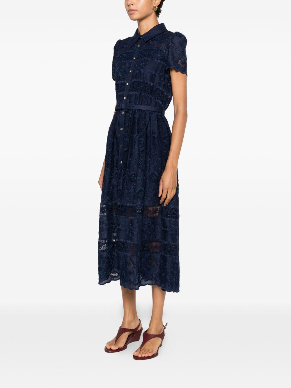 Abito midi blu navy PF26105MAN NAVY SELF-PORTRAIT