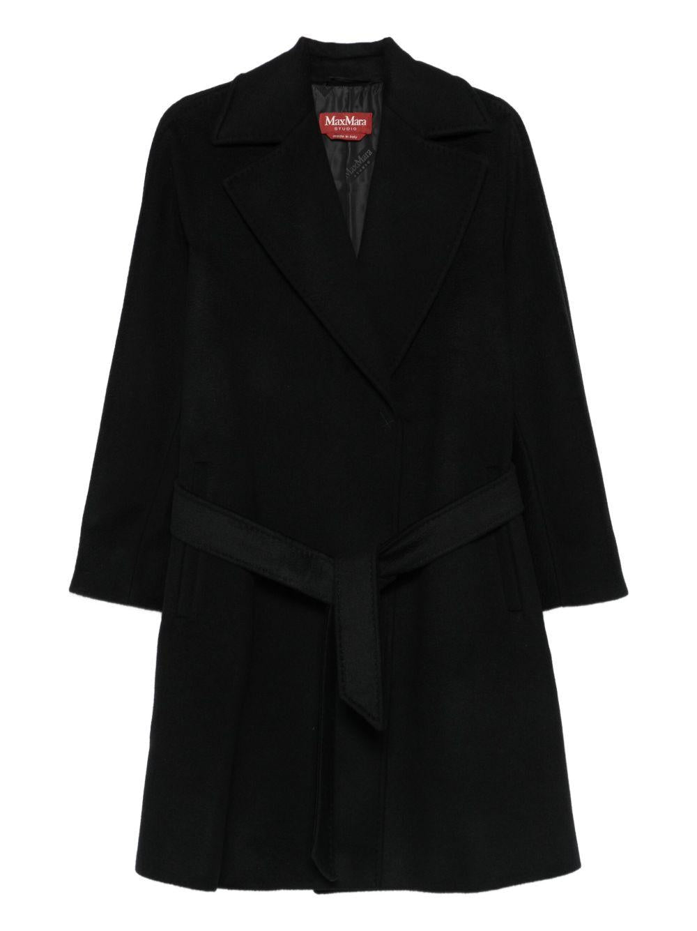 Cappotto a vestaglia in lana - Nero DRAVENNAMM10587 013 NERO MAX MARA STUDIO