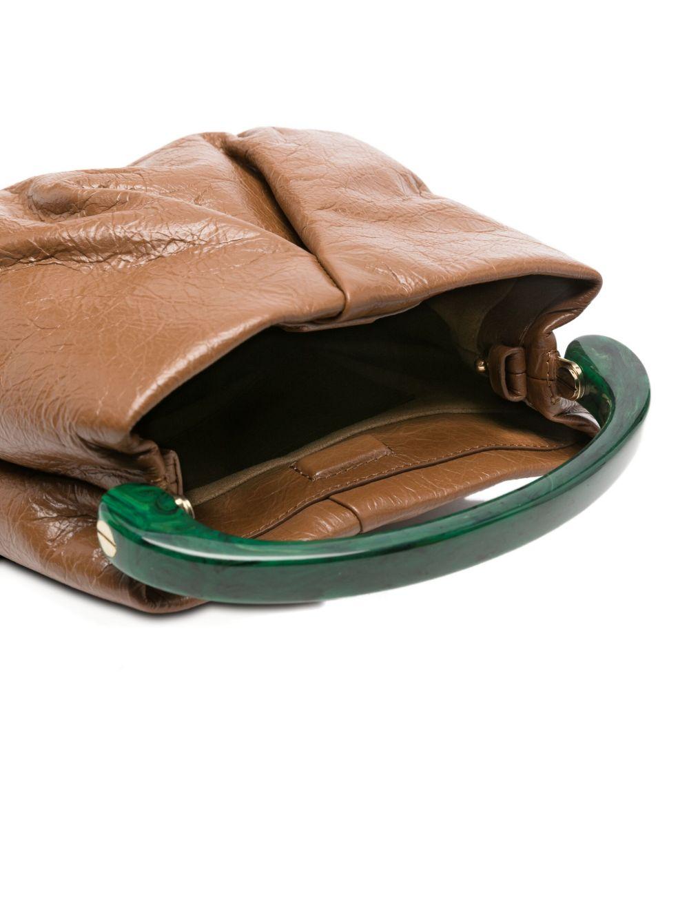 Small Pleated Leather Bag BW252CRISP709150 712 TAN DRIES VAN NOTEN