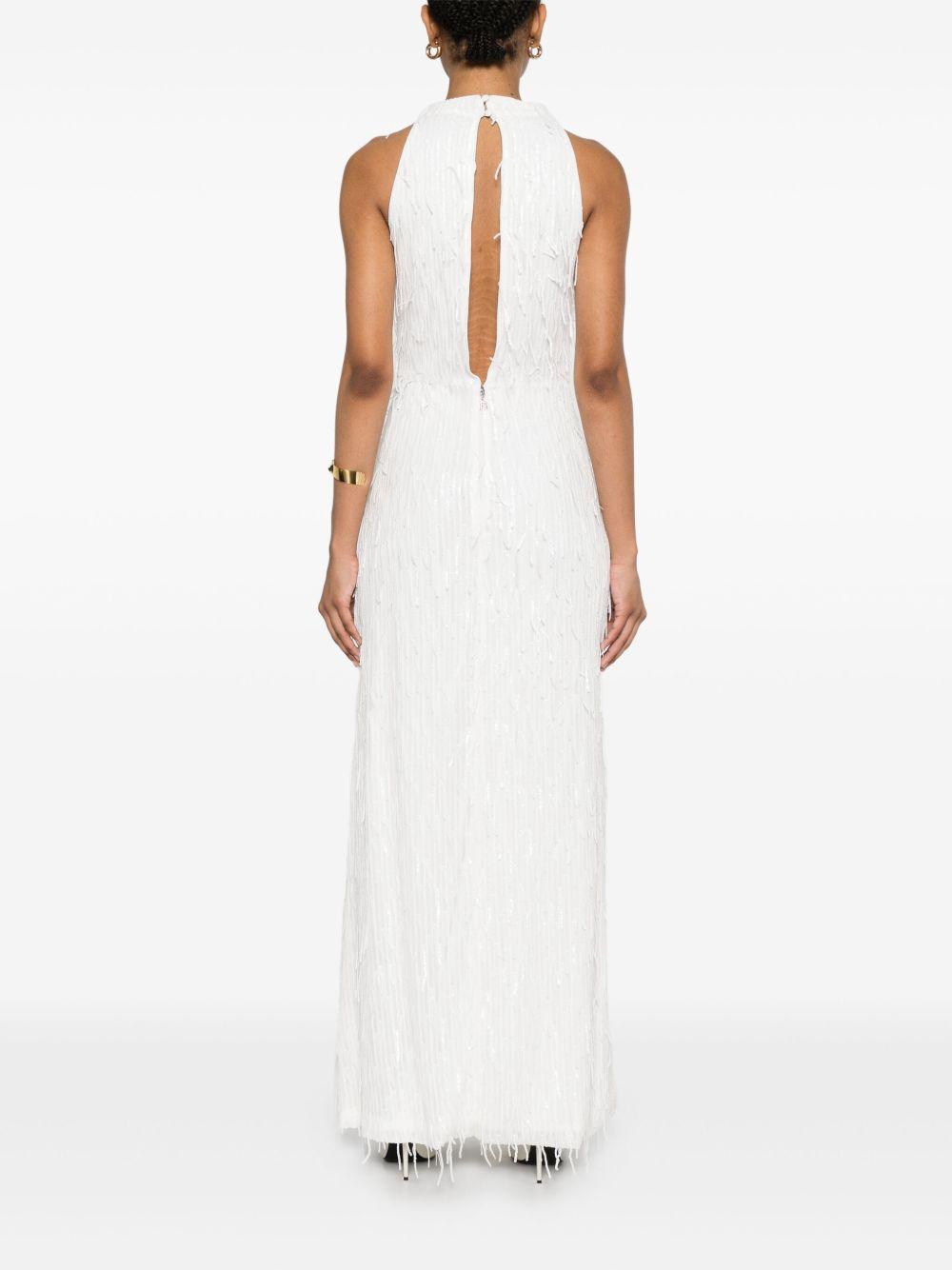 Abito lungo con scollo all'americana 113910857 857 EGRET ROTATE