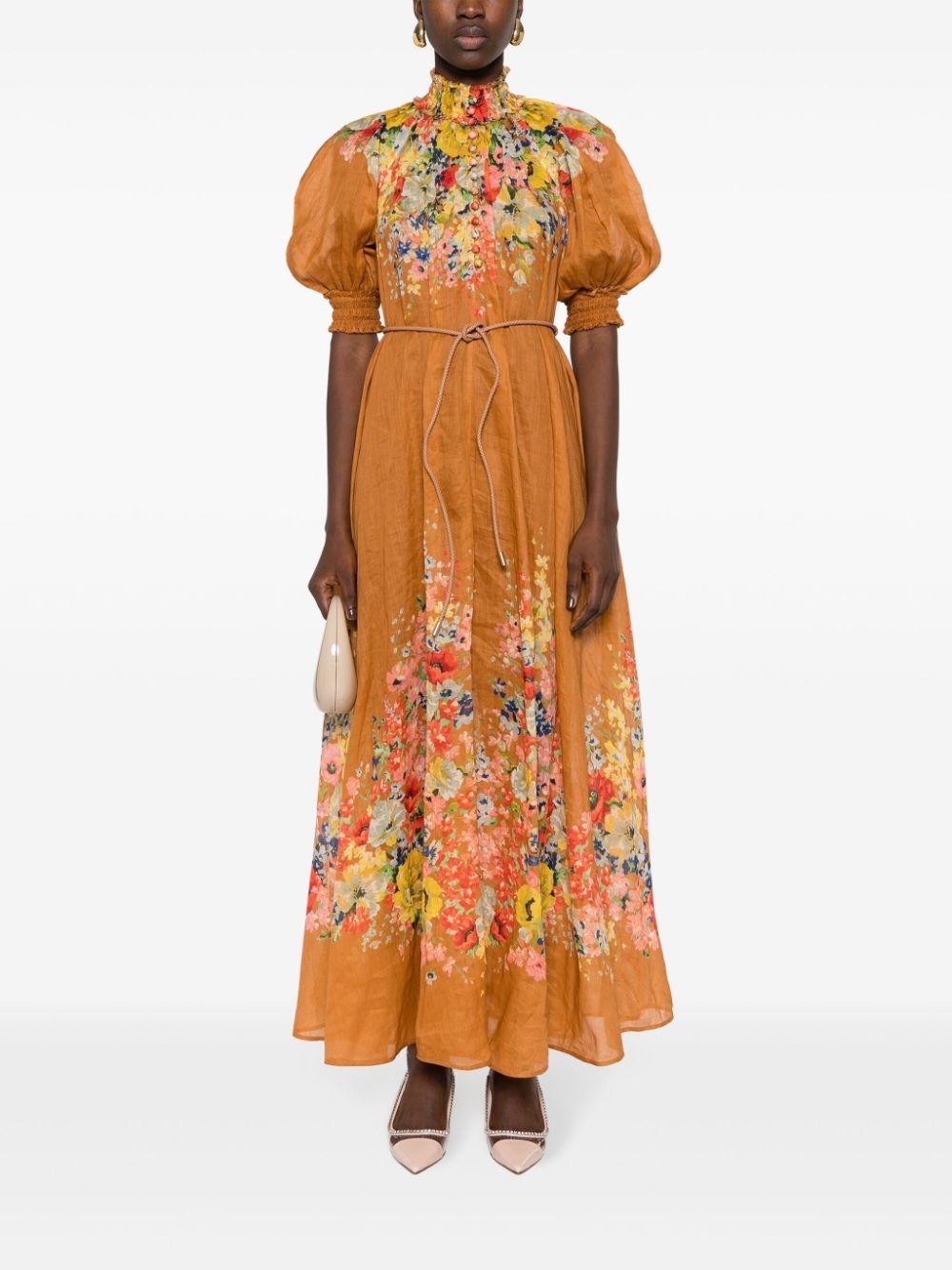 3890DRS241 TAN FLORAL ZIMMERMANN