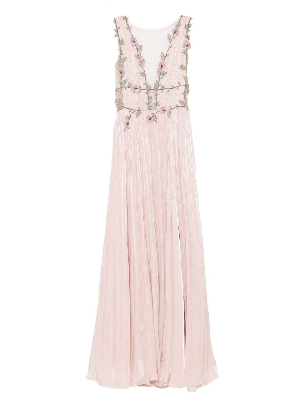 Nalina Lurex Georgette Draped Gown PF2539 NUDE PINK COSTARELLOS