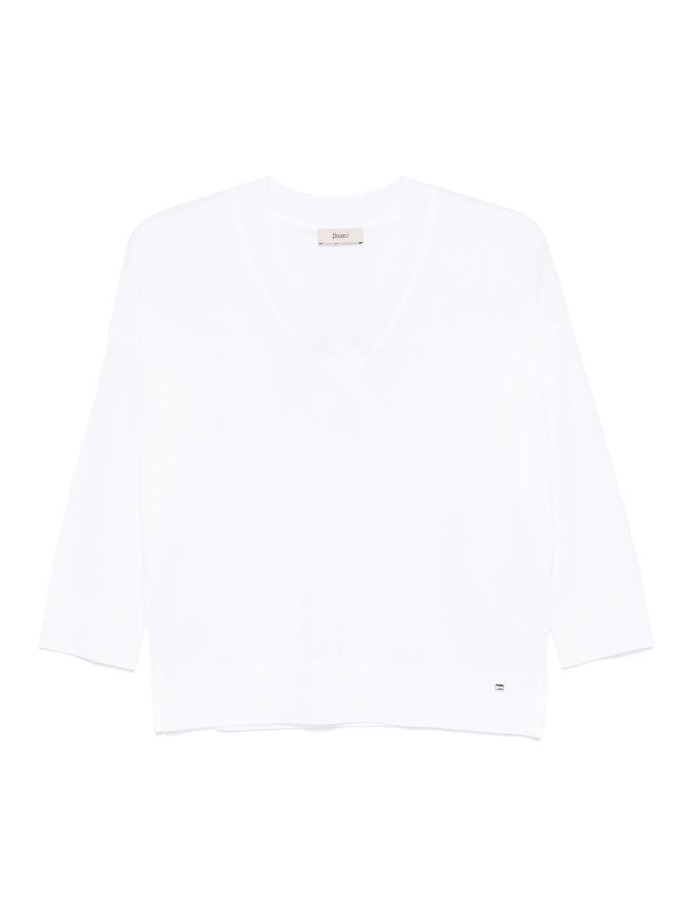 V-neck top JV000015D52056 1000 Bianco HERNO