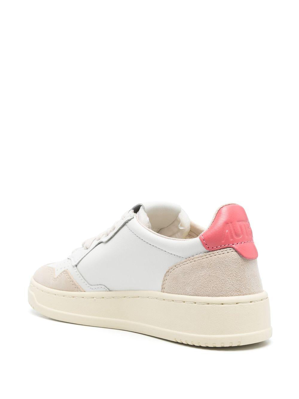 Medalist Low sneakers in pelle e suede bianca e tearose AULWLS78 WHITE TEAROSE AUTRY