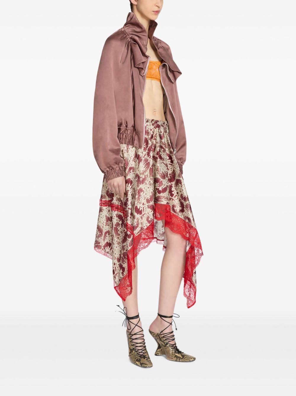 Asymmetrical silk skirt 2510108021163 358 BURGUNDY DRIES VAN NOTEN