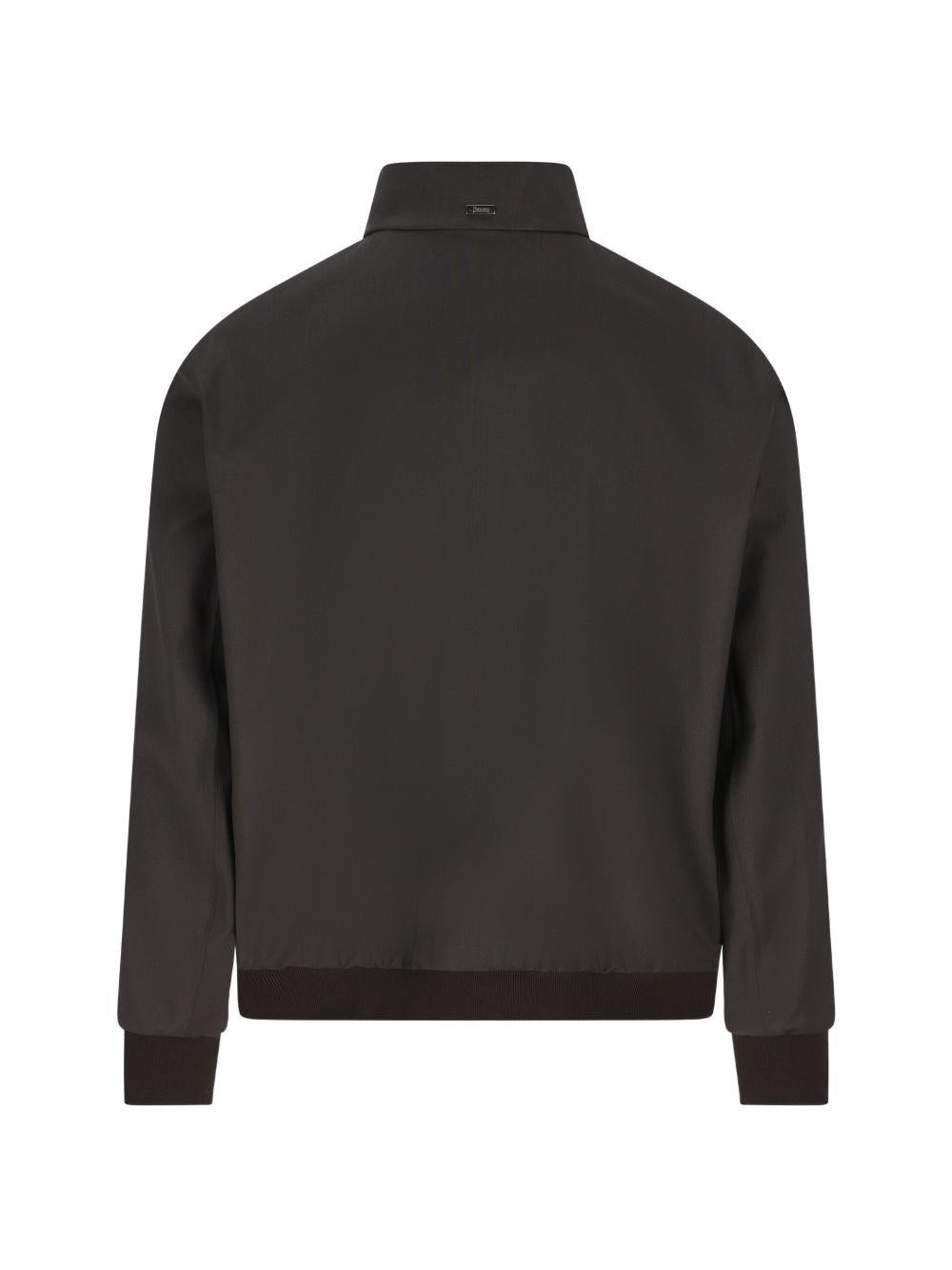 Bomber in 3 Layers Wool Storm GI000587U33410 8800 MARRONE SCURO HERNO