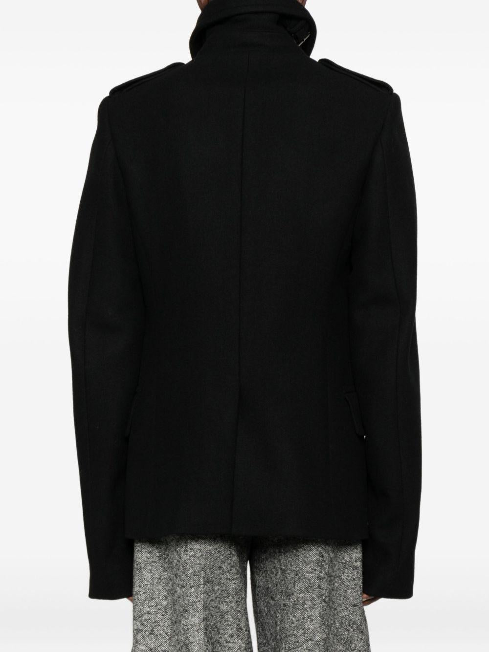 Short Wool Trench Coat RAFAELLBIS2216 900 BLACK DRIES VAN NOTEN