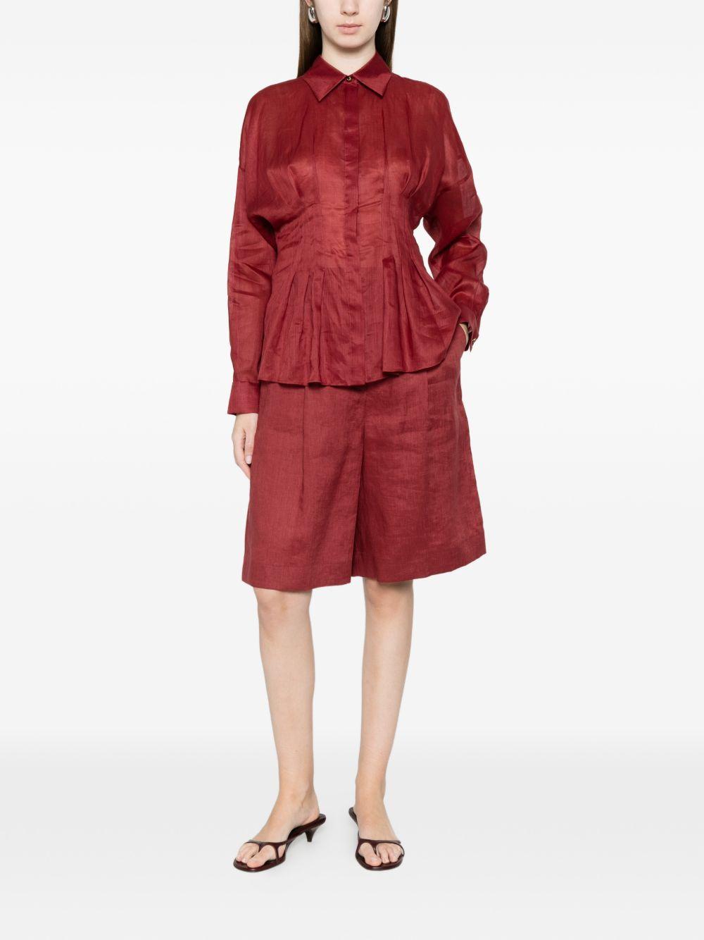 Camicia In Tela Ramie MSTORA 066 ROSSO MATTONE MAX MARA STUDIO