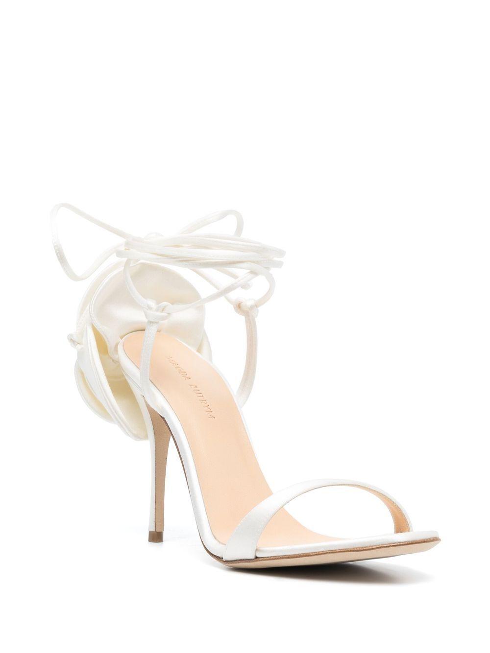 Double Flower Heel Sandals 526423 IVORY MAGDA BUTRYM