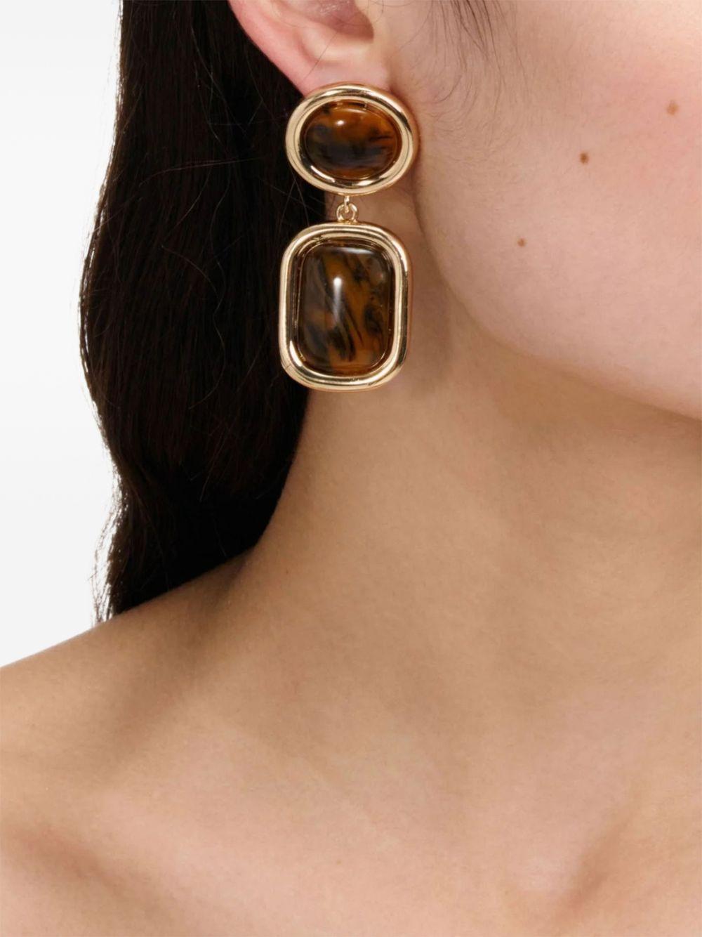 Brown Enamel Gold Tiered Earrings SS26643EGD GOLD SELF-PORTRAIT