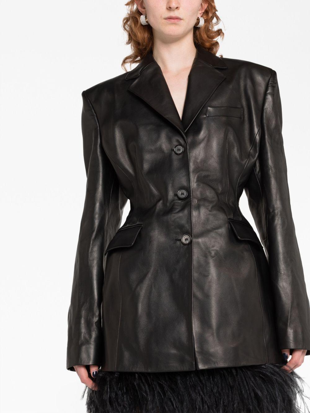 Leather hourglass blazer 101721 BLACK MAGDA BUTRYM