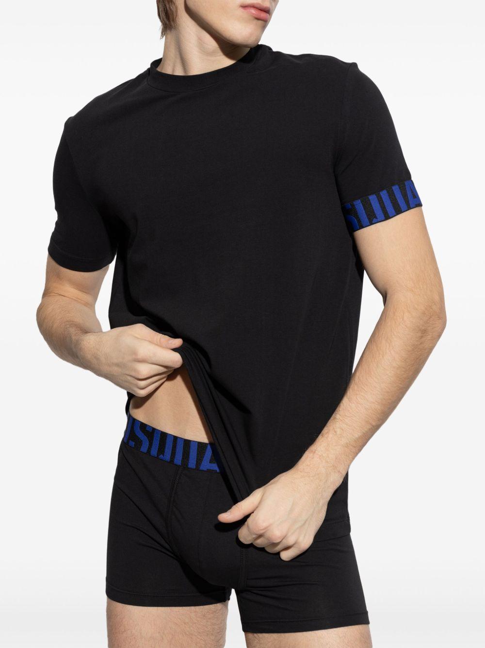 Mini t-shirt basic con colletto rotondo DSQUARED2<BR/> D9M3S5770 016 BLACK ELECTRIC DSQUARED2