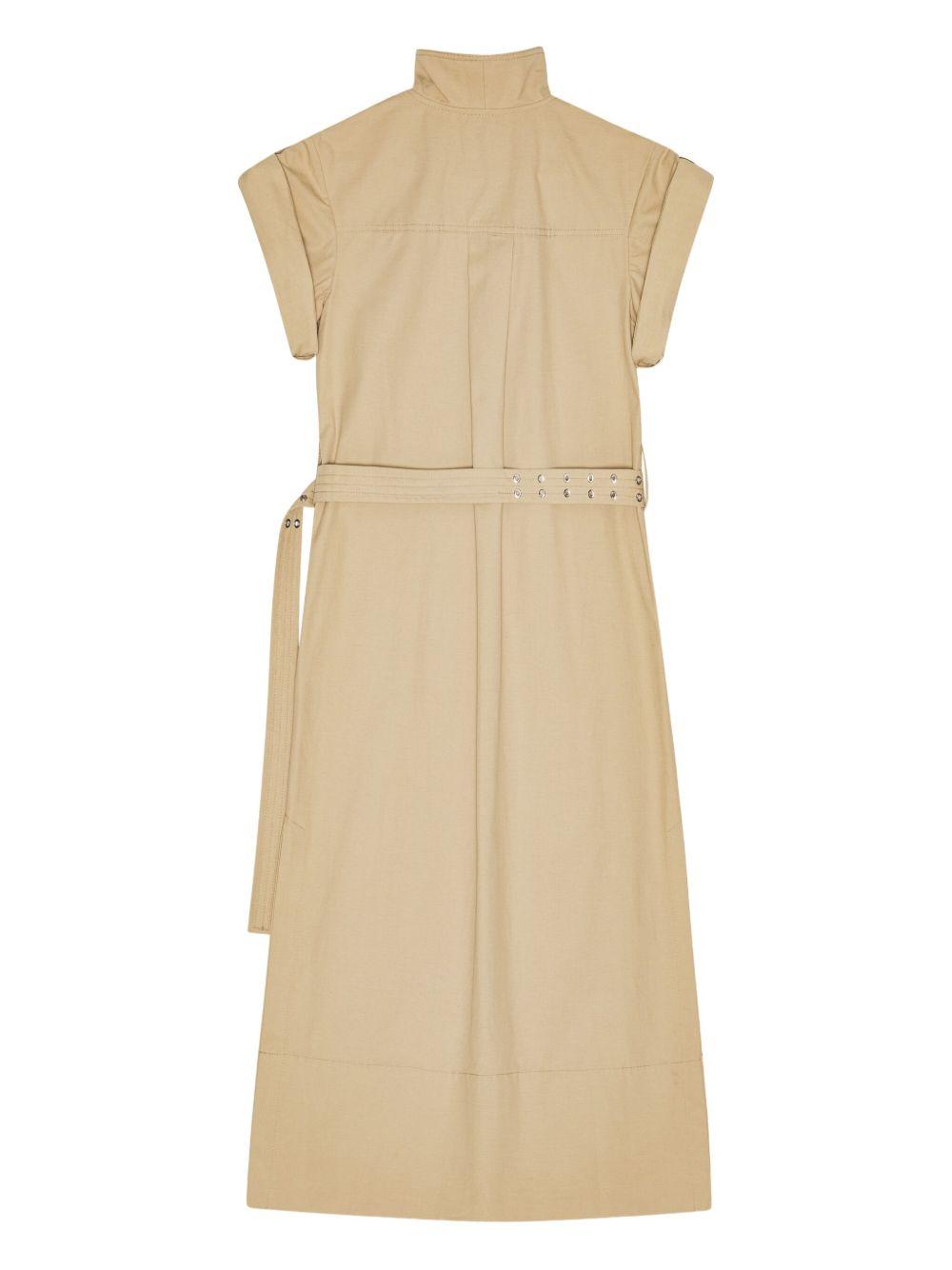 Beige Stretch Cotton Dress W0509 531 PALE KHAKI GANNI