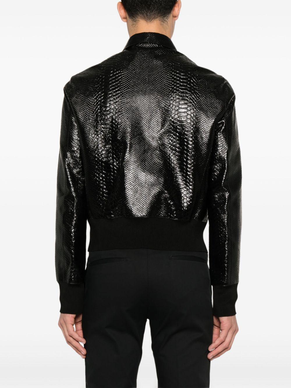 Bomber N°13 Pitone Stampato Nero SS25N13 PITONE STAMPATO NERO SAPIO