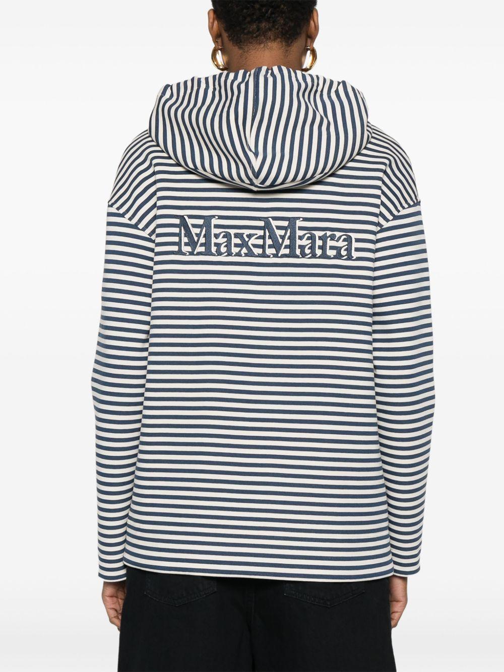 Felpa con cappuccio Doria DORIA 009 WHITE BLUE S MAX MARA