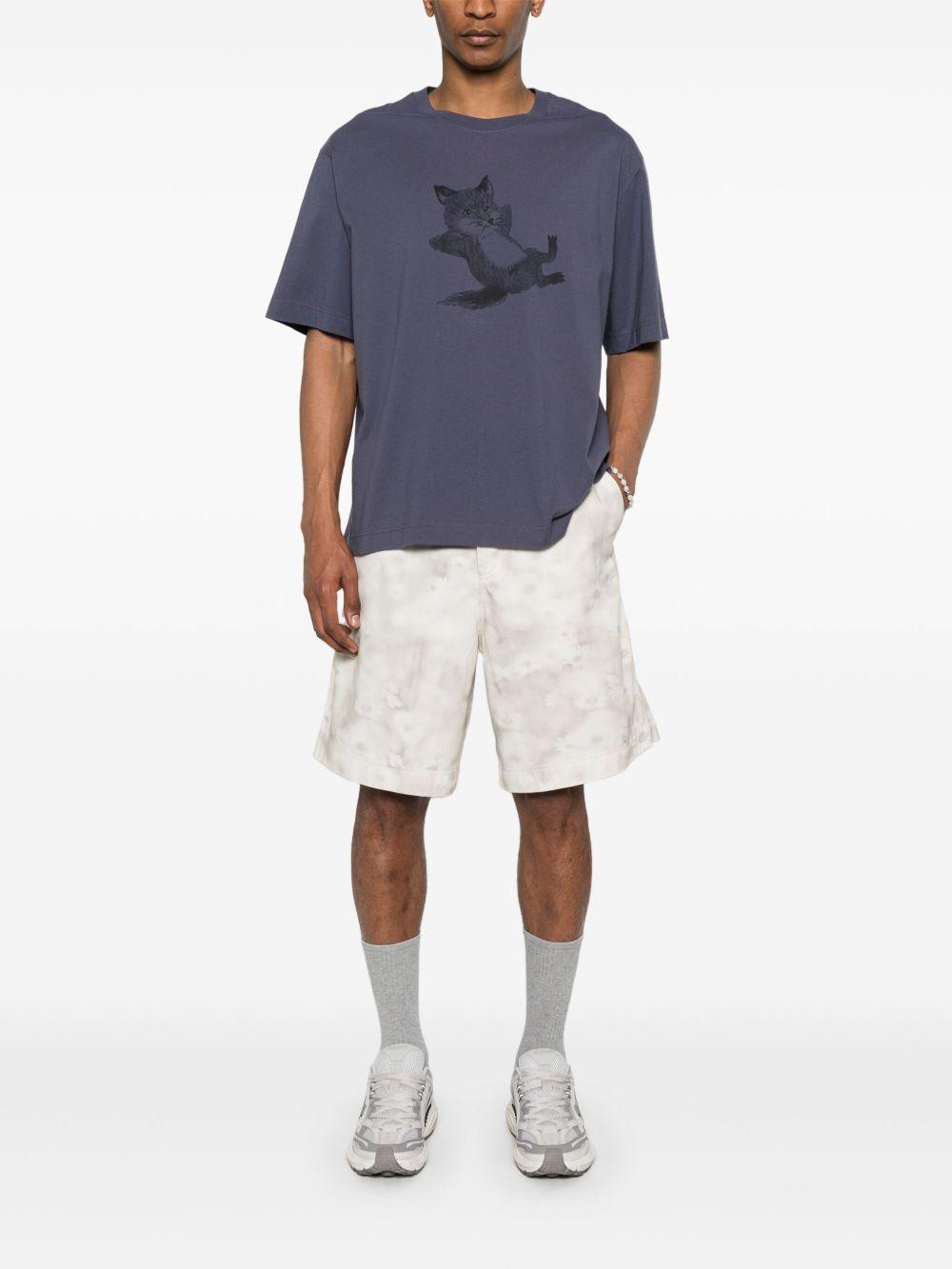 T-shirt con stampa Chillax OM00108KJ0008 FIG 0120 MAISON KITSUNE