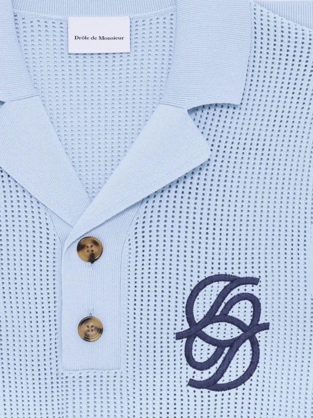 Polo Maille Monogramme JPO171CO207 LIGHT BLUE DROLE DE MONSIEUR