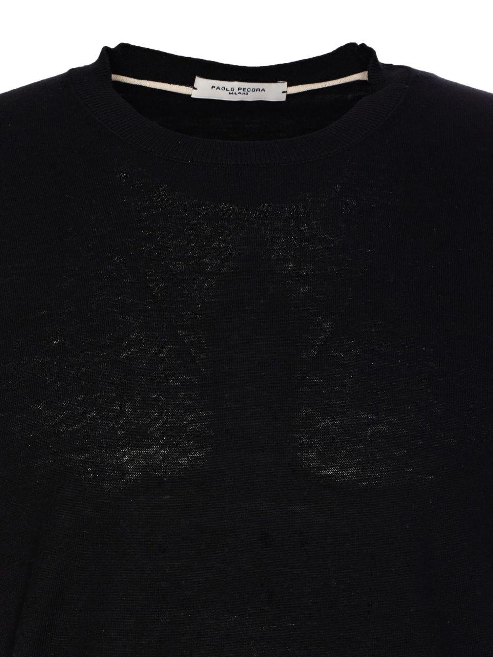 T-shirt in maglia di seta e cotone A010F200 9000 PAOLO PECORA