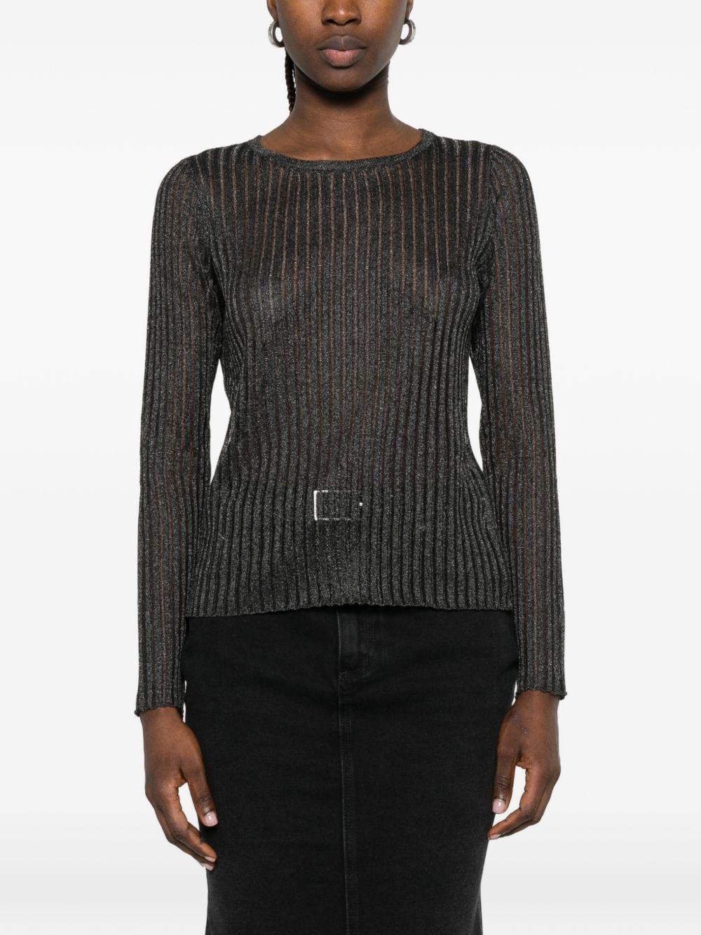 Maglione a coste 261FXA37001 09 NERO ROBERTO COLLINA