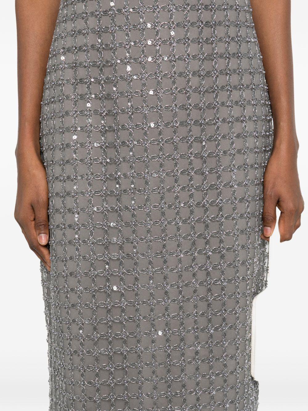 Beaded Maxi Tube Dress Grey 115049516 516 CASTO GRAY ROTATE