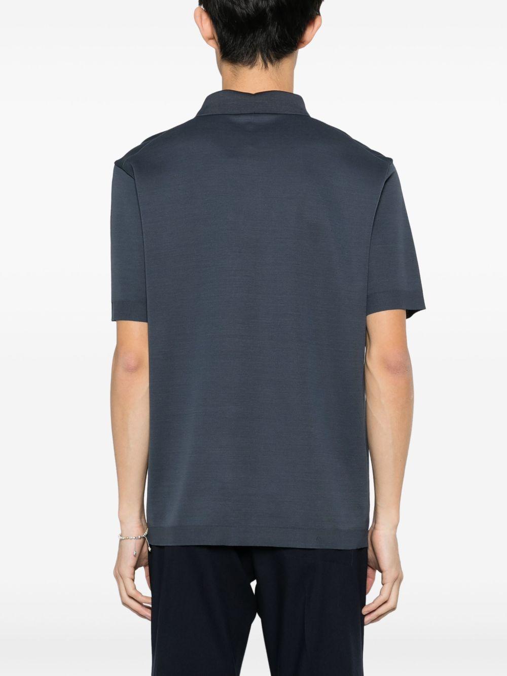 Polo in Jersey Knit Effect JPL00125U52059 9201 BLUE NAVY HERNO