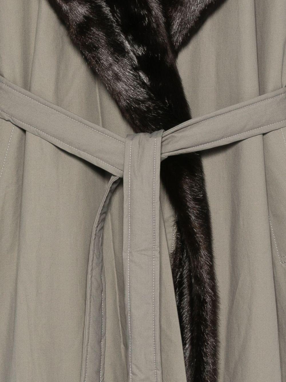 Faux Fur Hooded Coat in Grey Cotton 226925 GREY MAGDA BUTRYM