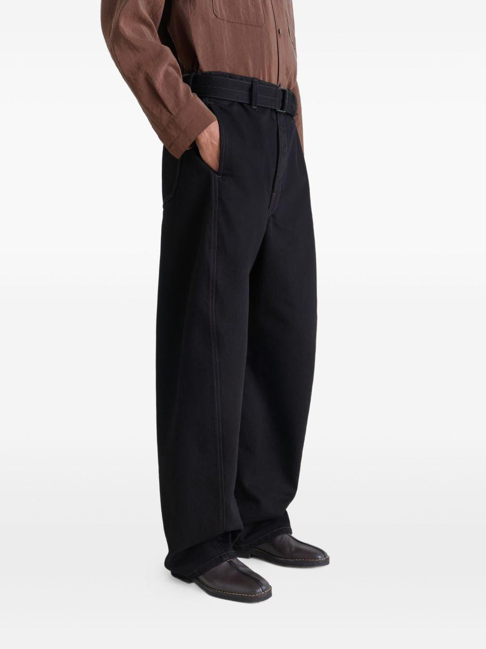 Piped Crepe Slippers - Dark Brown Grained Leather FO0248LL205 BR449 DARK BROWN LEMAIRE