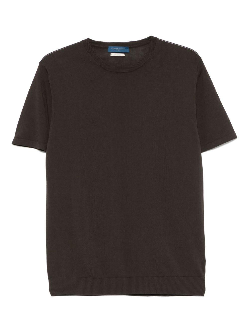 T-shirt girocollo DF3076 33 MOKA DANIELE FIESOLI