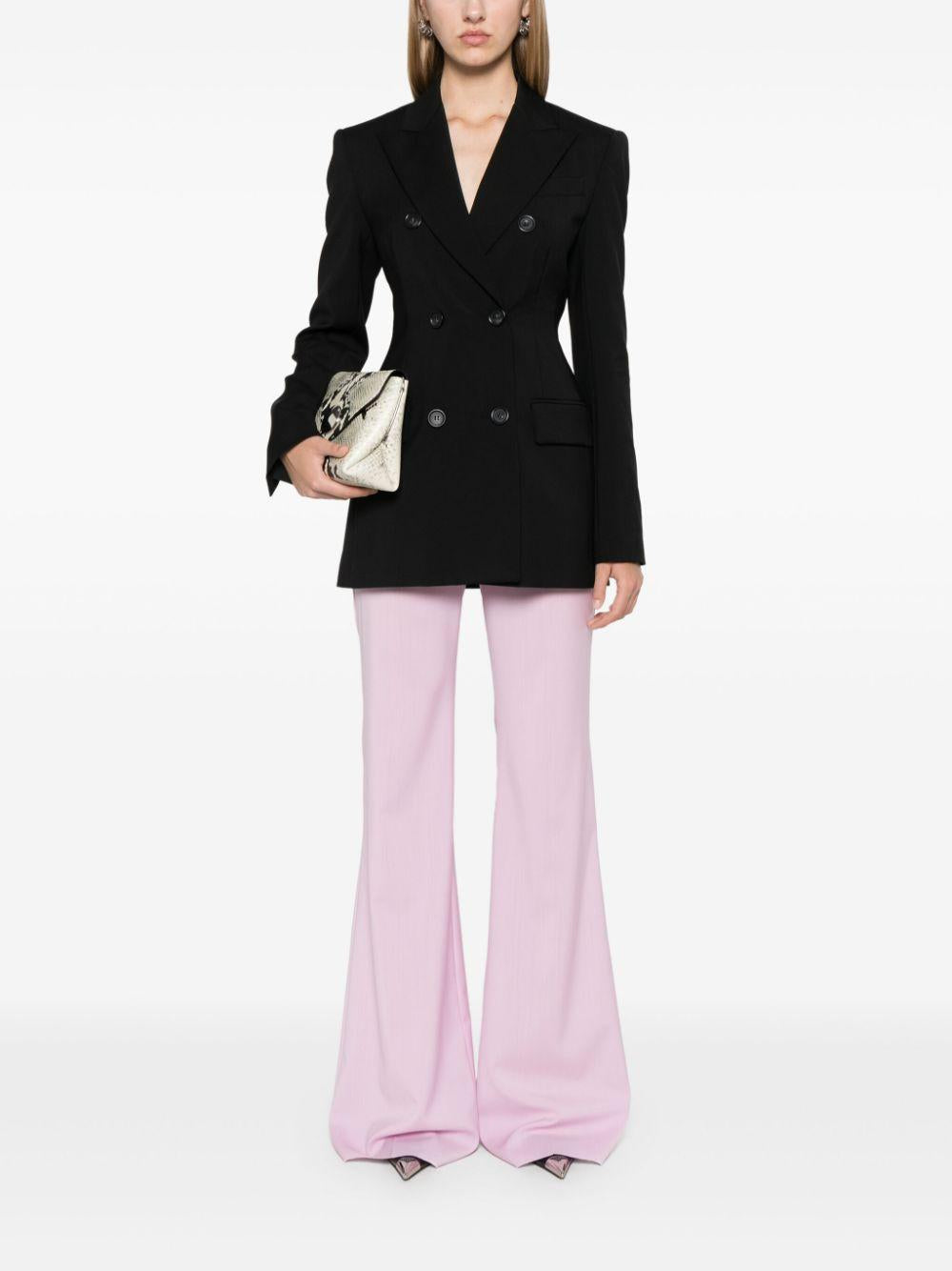 Completo in lana nera con blazer doppiopetto e pantalone flare ADAMOMM10245 013 BROWN SPORTMAX