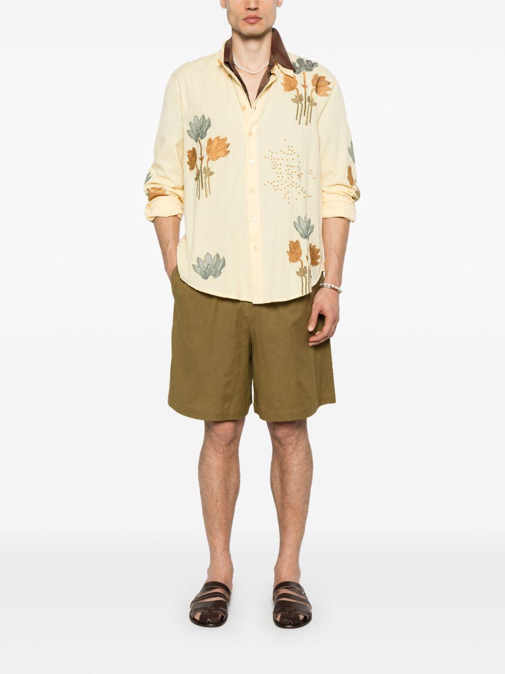 Camicia con ricamo B6D0019 201M BANANA AMARANTO