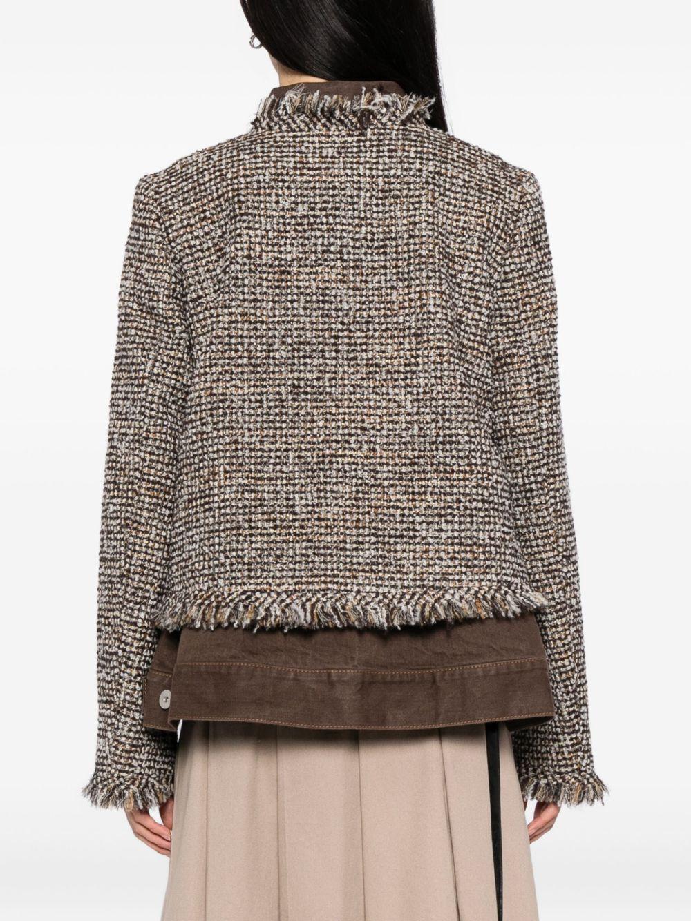 Tweed Denim Jacket 2508045 601 BROWN SACAI