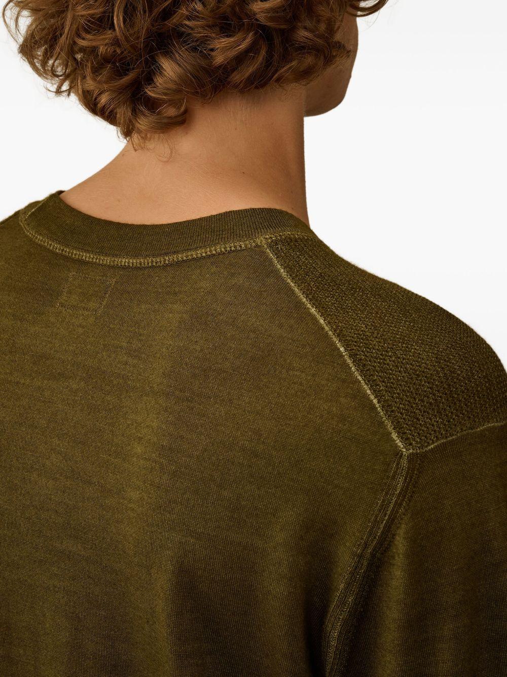 Merino Wool Crewneck Lens Sweater 19CMKN024A003247F 652 CAPERS CP COMPANY