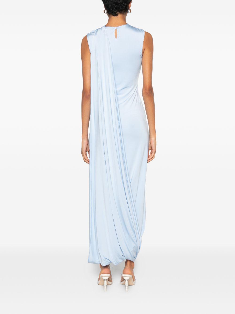 Abito lungo drappeggiato in jersey PF26054XABL BLUE SELF-PORTRAIT