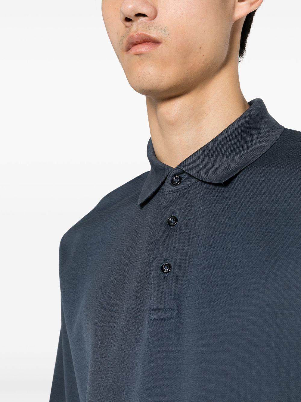 Polo in Jersey Knit Effect JPL00125U52059 9201 BLUE NAVY HERNO