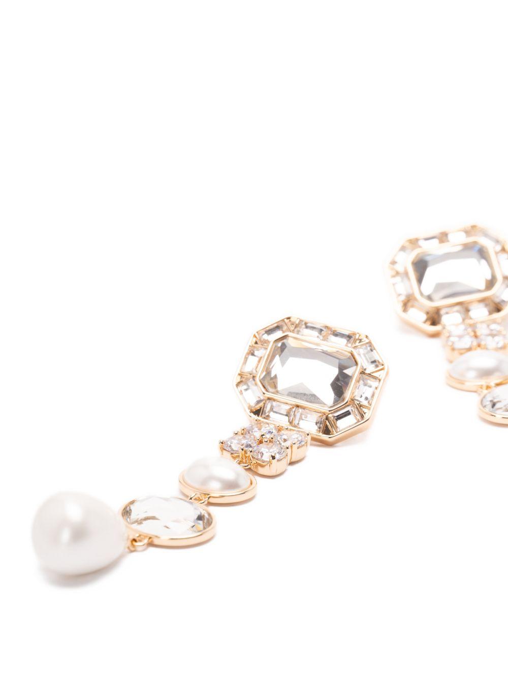 Gold Crystal Pearl Tiered Earrings SS26629EGD GOLD SELF-PORTRAIT