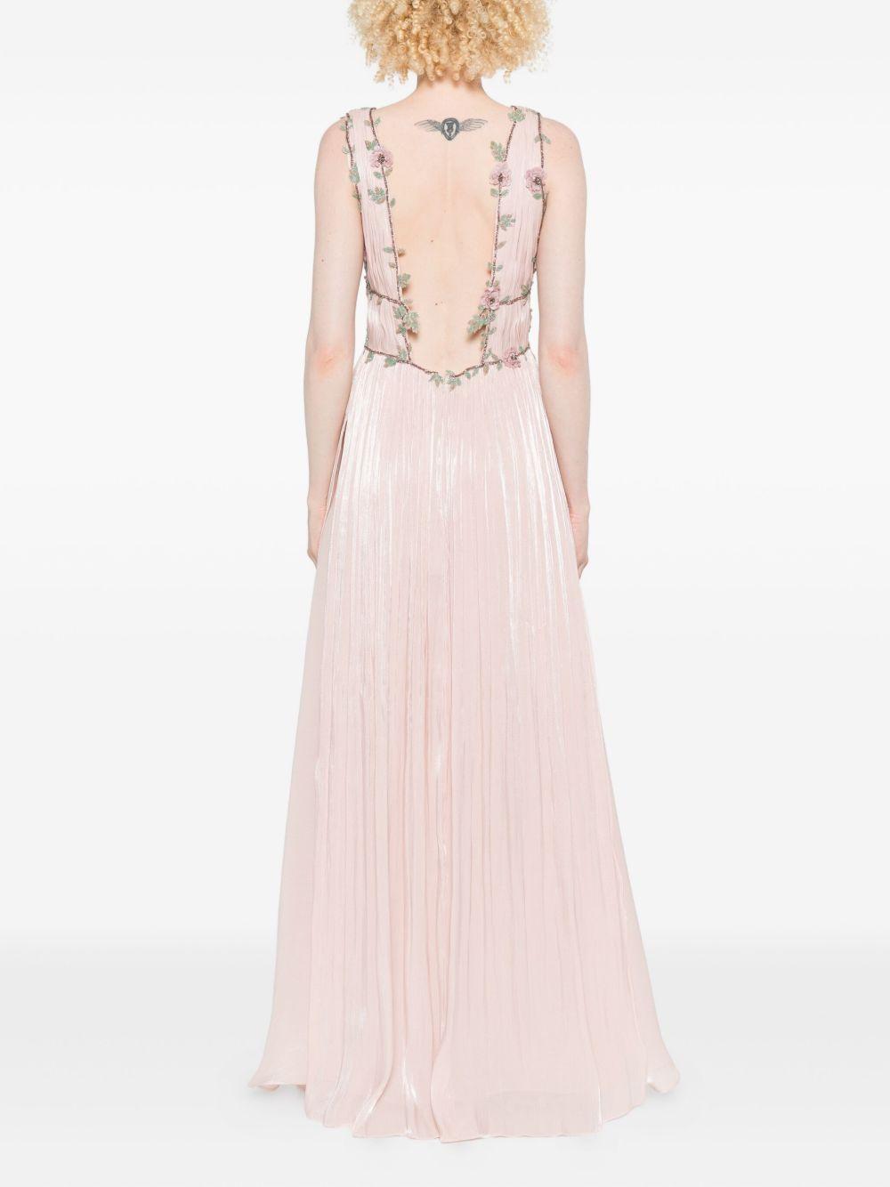 Nalina Lurex Georgette Draped Gown PF2539 NUDE PINK COSTARELLOS