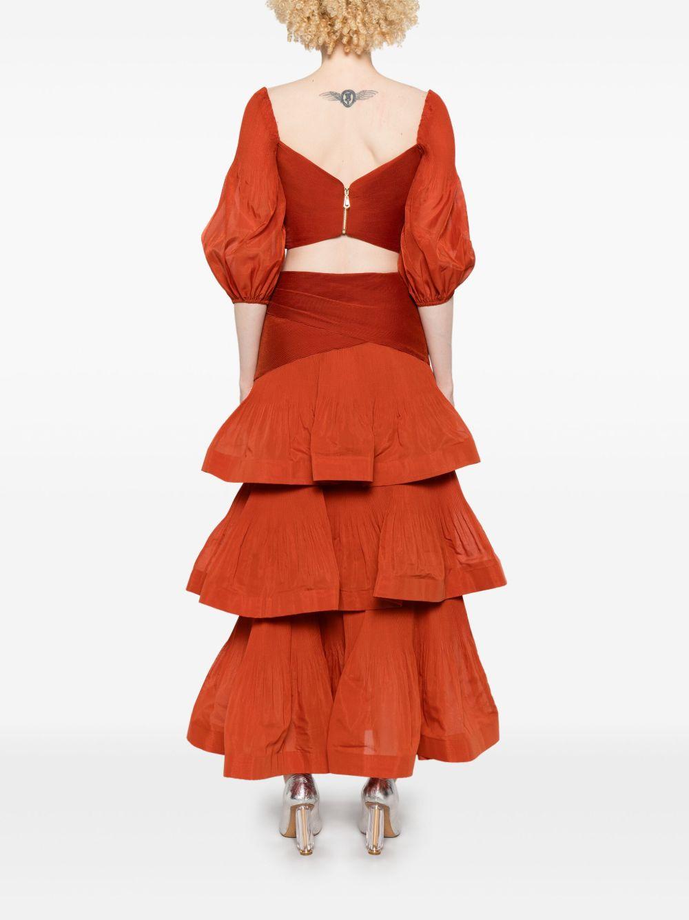 Gonna lunga plissettata 3914SS25R DARK RED ZIMMERMANN