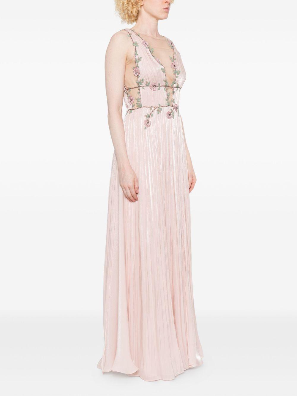 Nalina Lurex Georgette Draped Gown PF2539 NUDE PINK COSTARELLOS