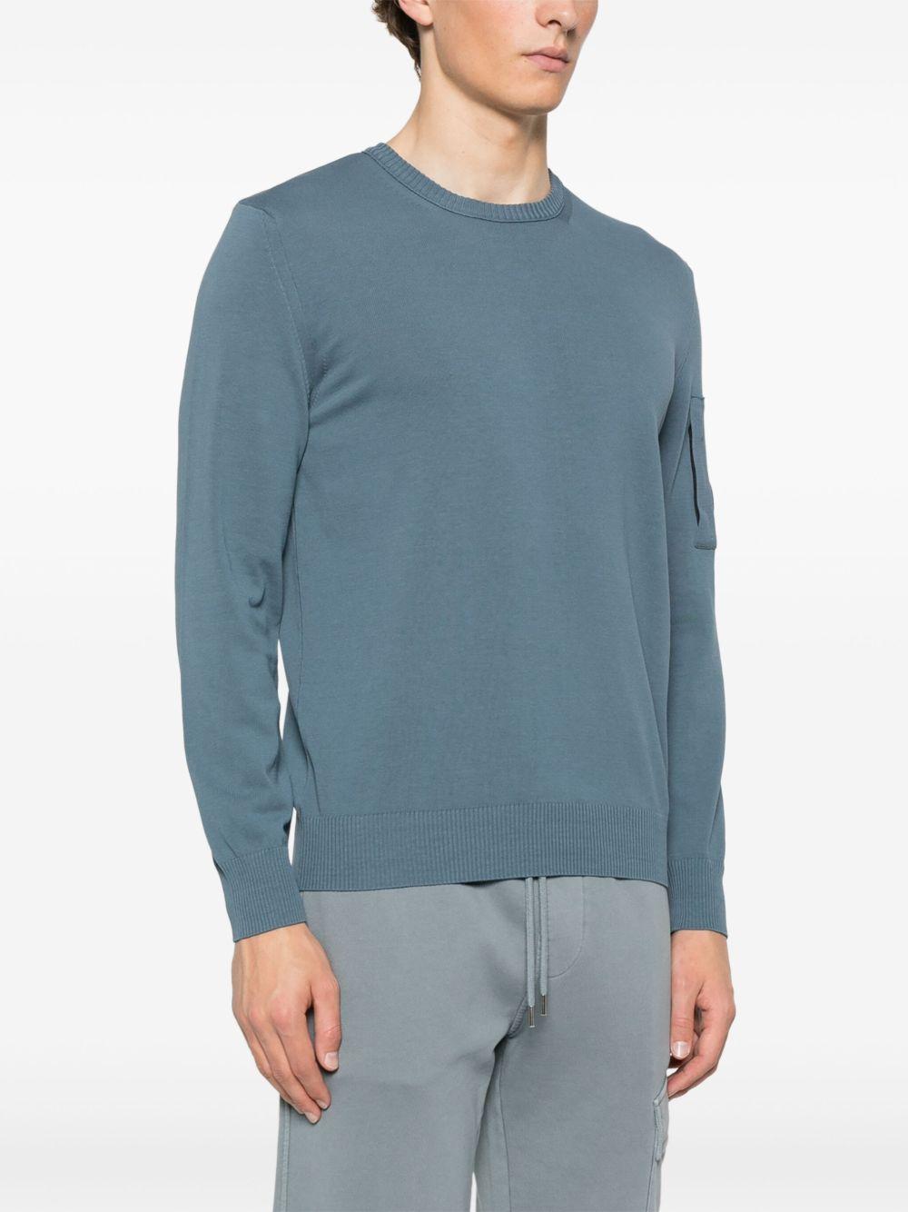 Cotton Crepe Crewneck Lens Knit 18CMKN086A006323O 872 STORMY WEATHER CP COMPANY